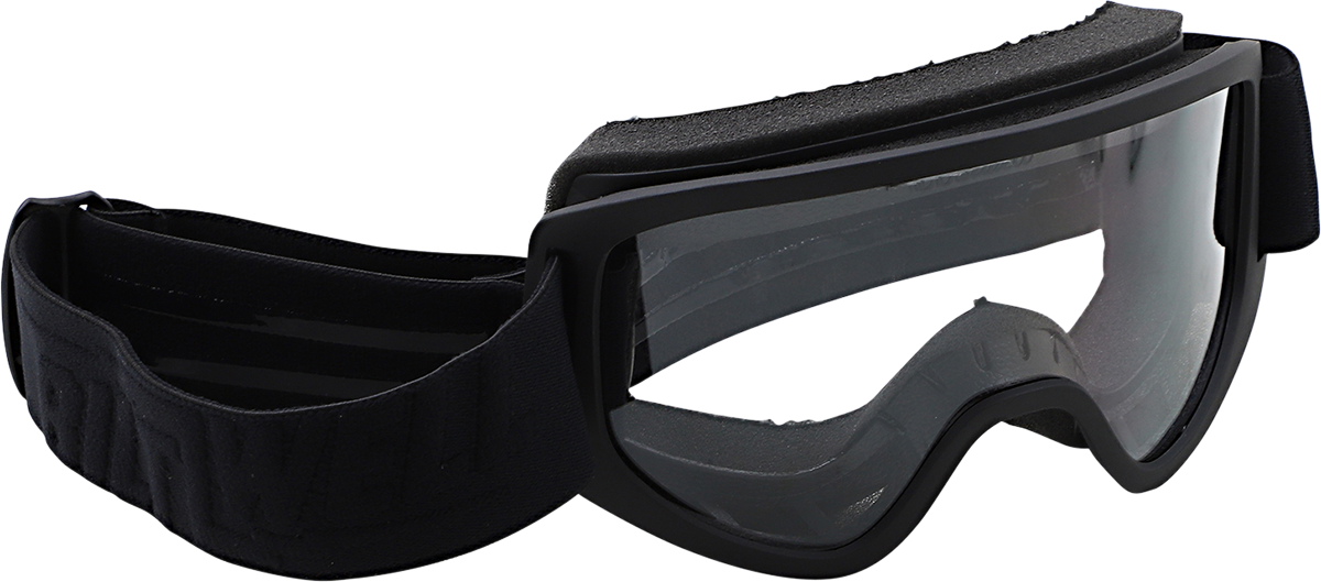 BILTWELL Moto 2.0 Goggle - Blackout - Clear Lens 2101-5101-017