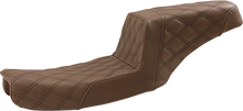 SADDLEMEN Step-Up Seat - Full Lattice Stitch - Brown - Dyna 891-04-175BR