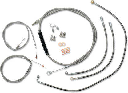 LA CHOPPERS Standard Stainless Braided Handlebar Cable/Brake Line Kit - 12"-14" Ape Hangers - '11-'14 Softail LA-8150KT-13