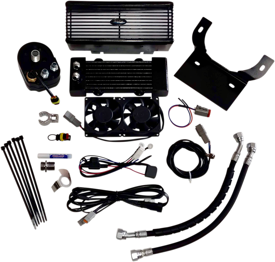 ULTRACOOL Oil Cooler Kit - Flat Black - Touring RF-2F