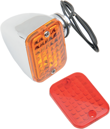 DRAG SPECIALTIES Rectangular Market Light - Single Filament - Amber/Red 163072-BC1