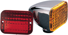 DRAG SPECIALTIES Rectangular Market Light - Dual Filament - Amber/Red 163075-BC216