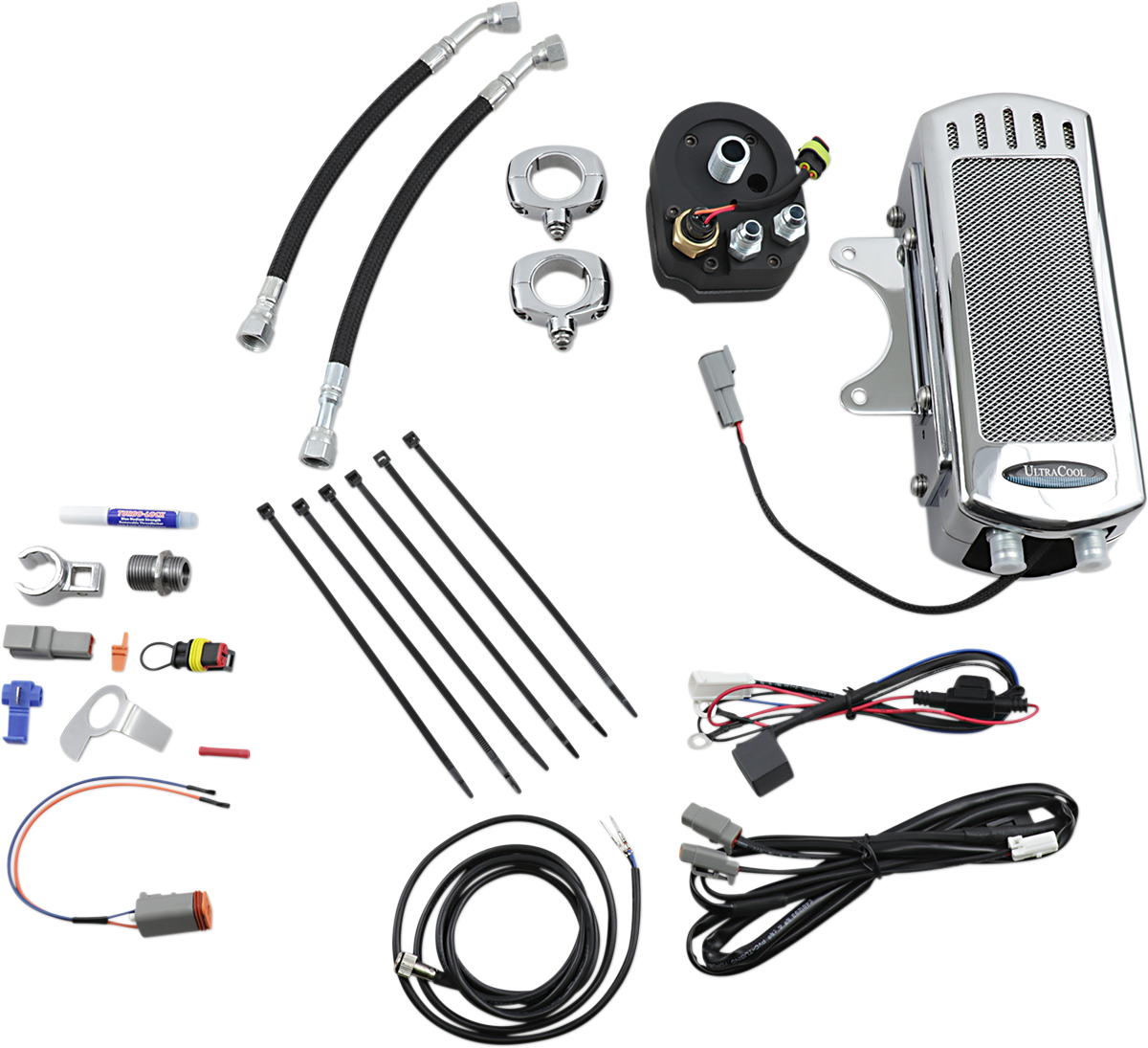 ULTRACOOL Side Mount Oil Cooler Kit - Chrome - FXR/Touring SMT-1C