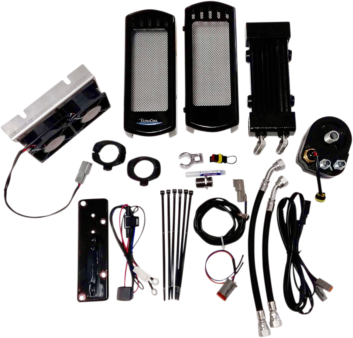 ULTRACOOL Side Mount Oil Cooler Kit - Gloss Black - FXR/Touring SMT-1G