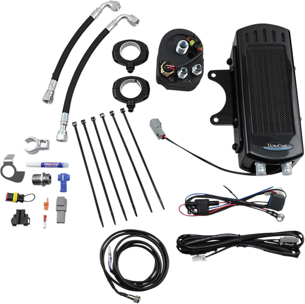 ULTRACOOL Side Mount Oil Cooler Kit - Gloss Black - Dyna SMD-1G