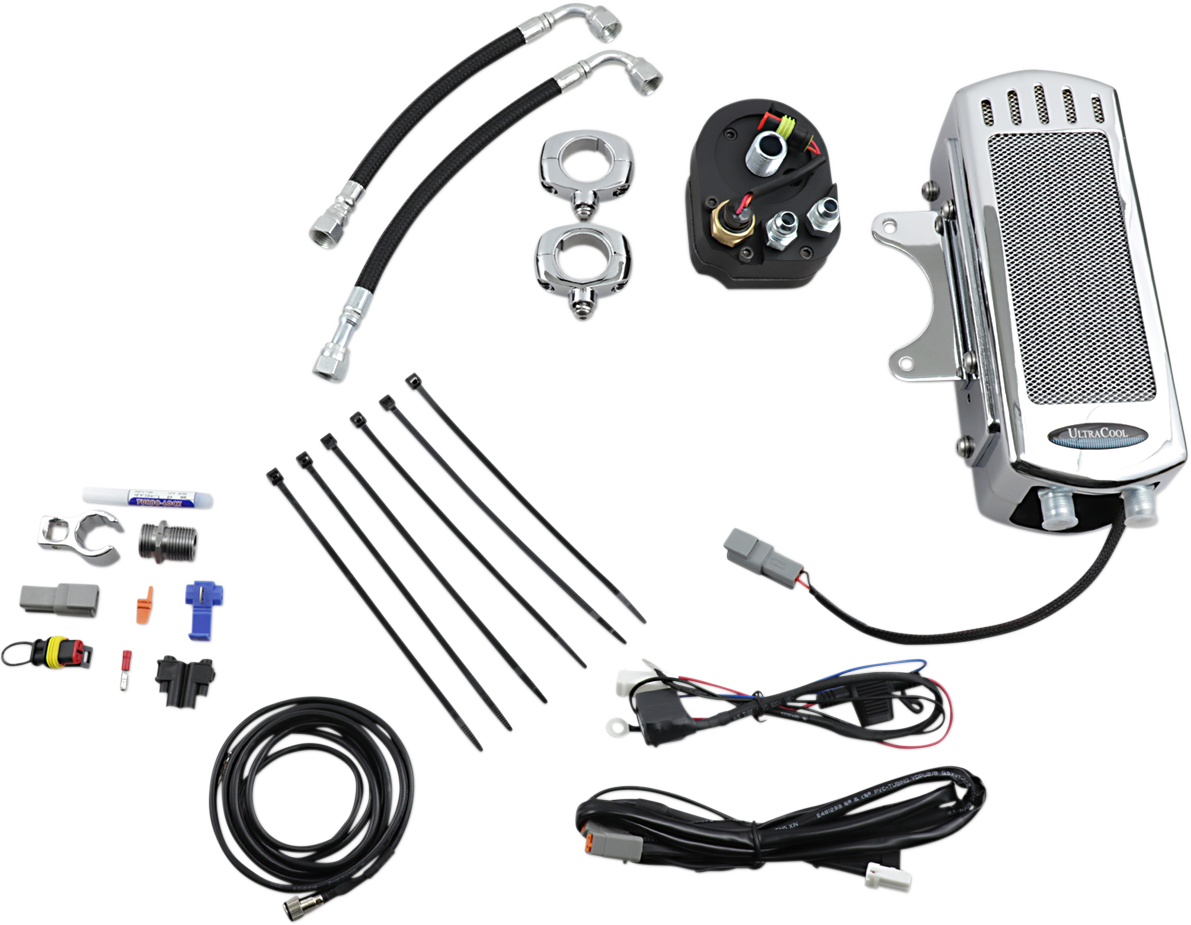 ULTRACOOL Oil Cooler Kit - Side Mount - Chrome - Softail SMS-1C