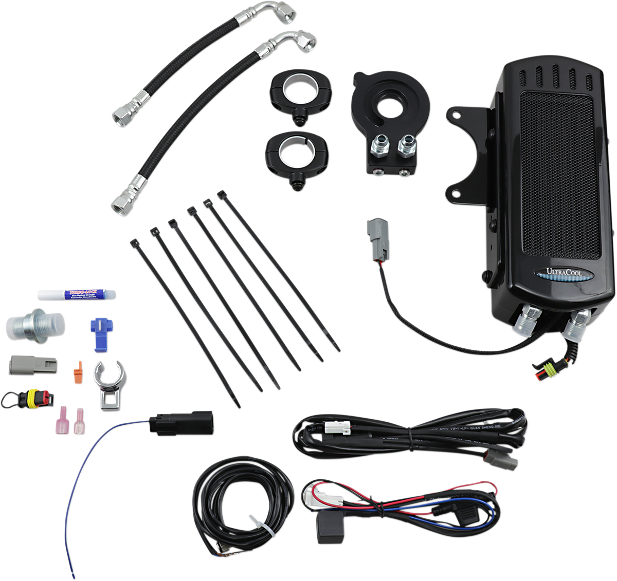 ULTRACOOL Frame Mount Oil Cooler Kit - Gloss Black - M8 Touring/Trike SMT8-1G