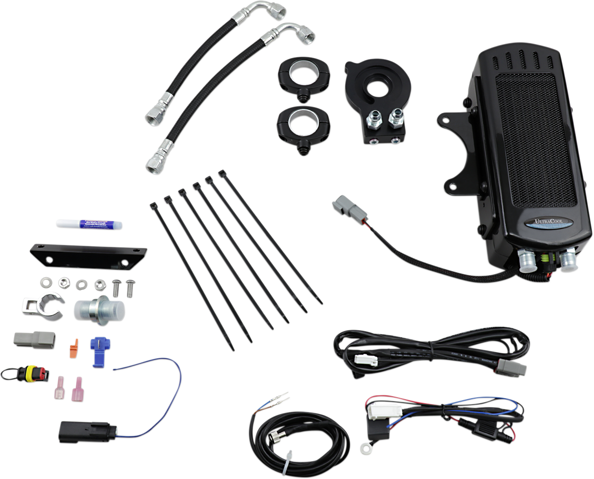 ULTRACOOL Side Mount Oil Cooler Kit - Gloss Black - M8 Softail SMS8-1G