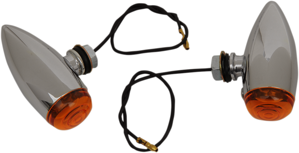 DRAG SPECIALTIES BulletvMarker Lights - LED - Amber Lens - Chrome 20-6589SA-BC202