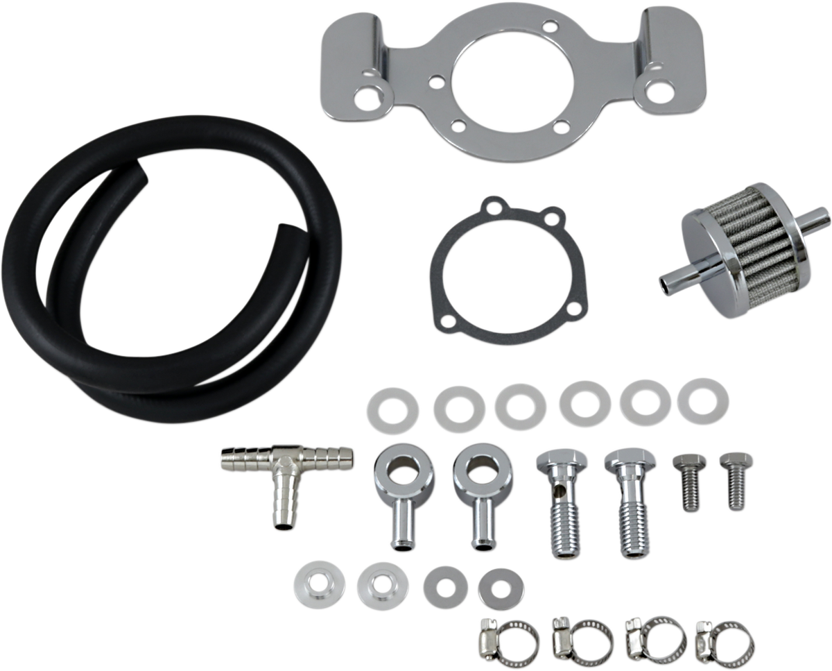 DRAG SPECIALTIES Crankcase Breather with Support Bracket Kit - Sportster 120087-BC514
