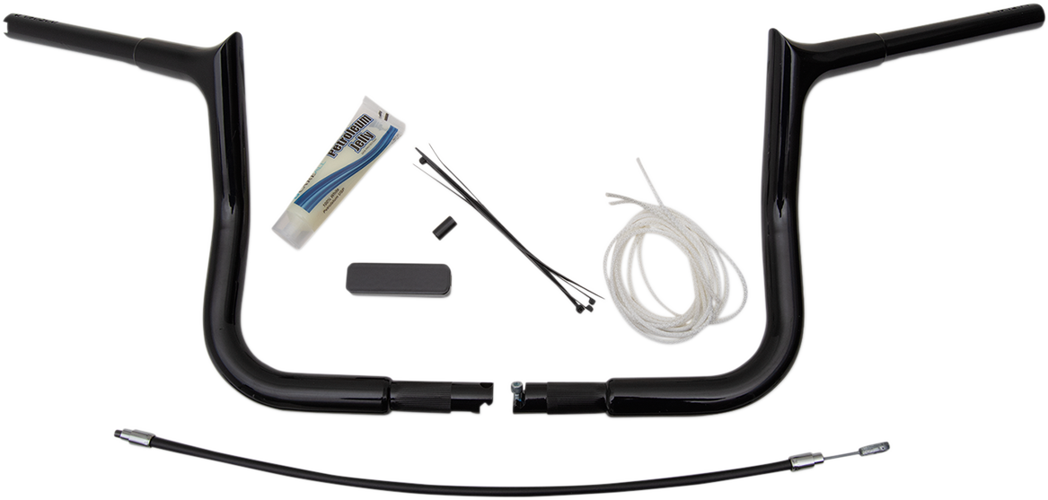 FAT BAGGERS INC. 1-1/4" EZ Install Pointed Top Handlebar Kit - 10" - Black 909110-B