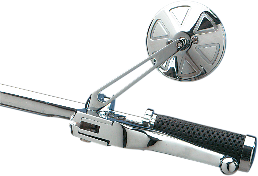 DRAG SPECIALTIES Mirror - Round Series - Side View - Stealth I/Short - Chrome - Left/Right - Each 302155-BC4-LB16