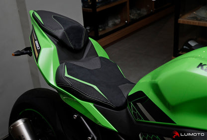 LUIMOTO SPORT Rider Seat Cover for the KAWASAKI Ninja ZX-25R (2020+) and ZX4RR (2023+)