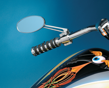 DRAG SPECIALTIES Mirror - Stealth II - Side View - Oval - Chrome w/Anti-Glare Blue Tint 302167-BC3N-BX2