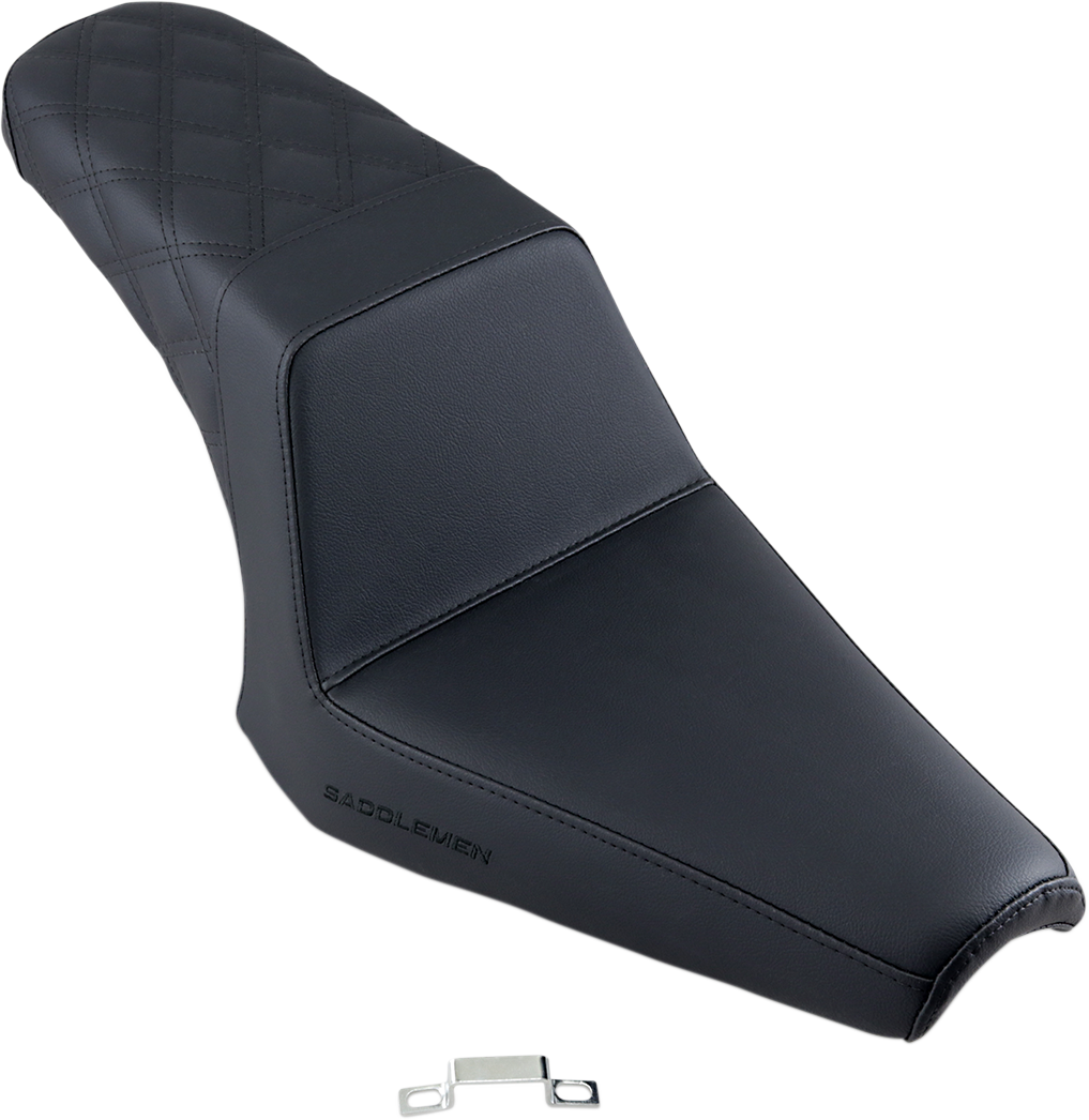 SADDLEMEN Step-Up Seat - Rear Lattice Stitch - Black - Bolt '13-'24 Y13-16-173