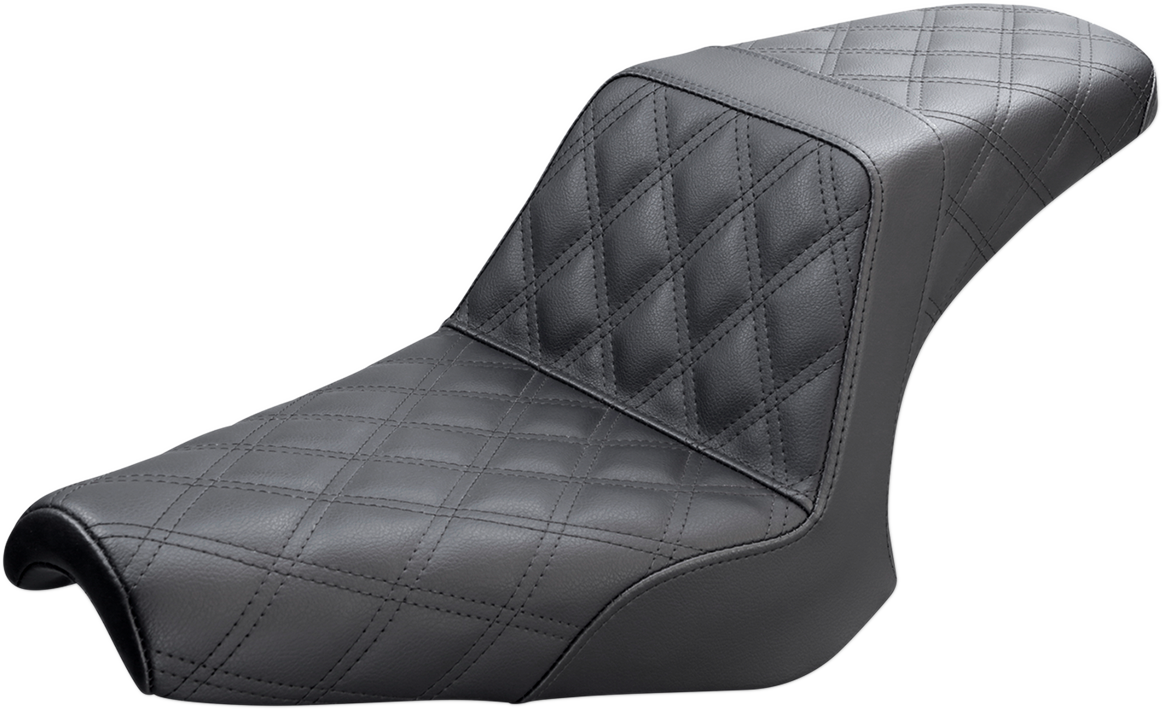 SADDLEMEN Step-Up Seat - Full Lattice Stitch - Black - Bolt '13-'24 Y13-16-175