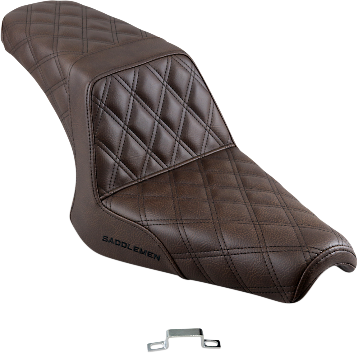 SADDLEMEN Step-Up Seat - Full Lattice Stitch - Brown - Bolt '13-'24 Y13-16-175BR