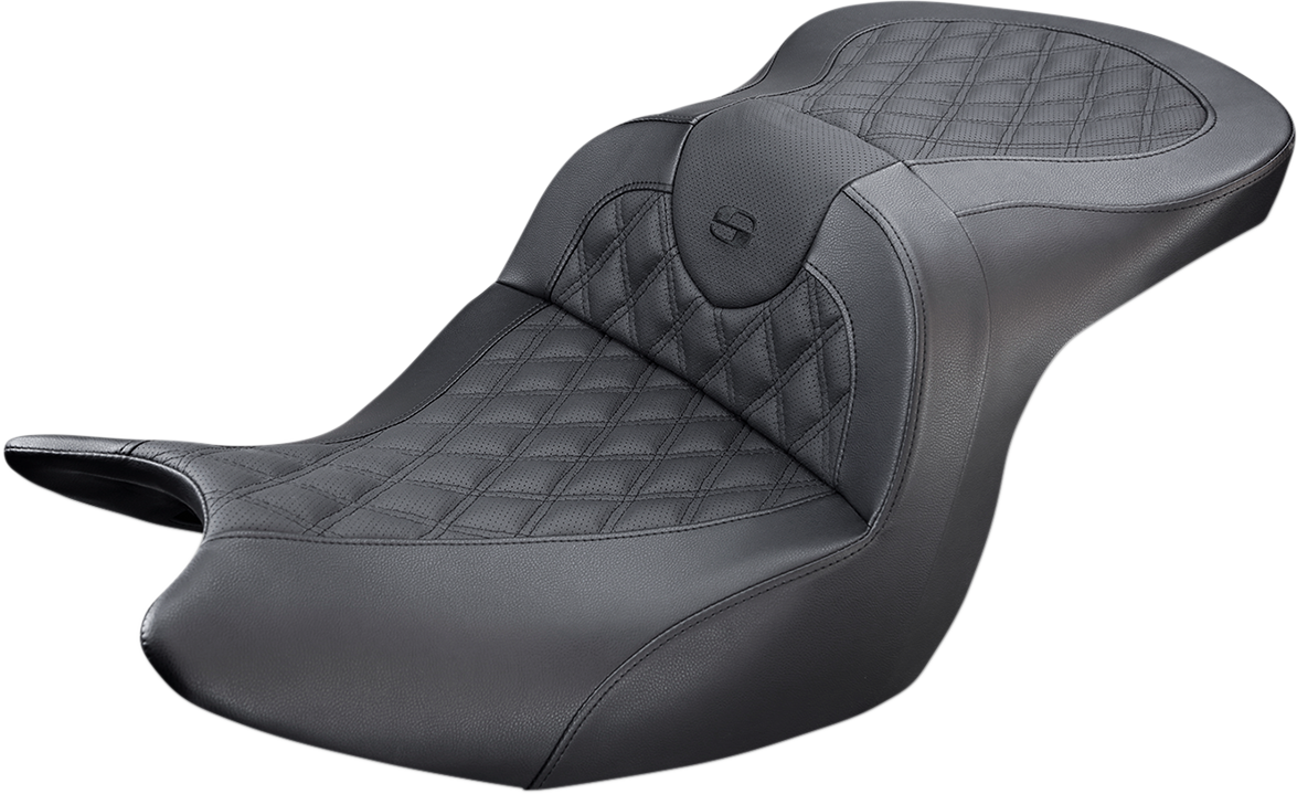 SADDLEMEN Seat - Roadsofa™ - Without Backrest - Full Lattice Stitch - Black H18-07-182