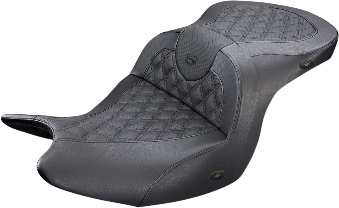 SADDLEMEN Heated Roadsofa™ Seat - Lattice Stitch - w/o Backrest - GL H18-07-182HCT
