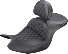 SADDLEMEN Heated Roadsofa™ Seat - Lattice Stitch - w/ Backrest - GL H18-07-182BRHCT