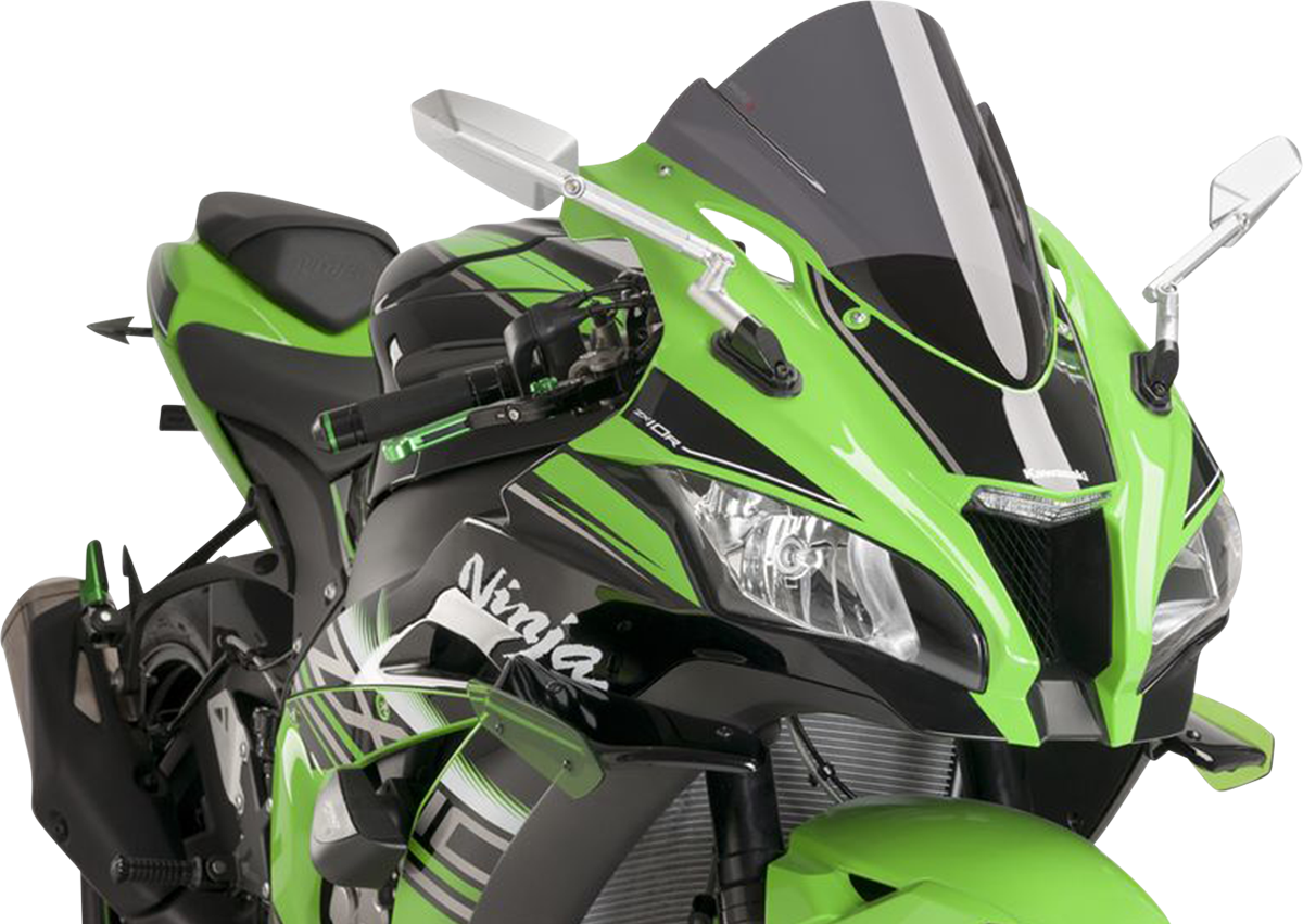 PUIG HI-TECH PARTS Race Windscreen - 14-1/4"Dark Smoke - ZX10R 8912F