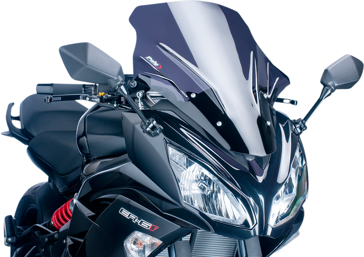 PUIG HI-TECH PARTS Race Windscreen - 21-1/4" - Dark Smoke - Ninja 650 5998F