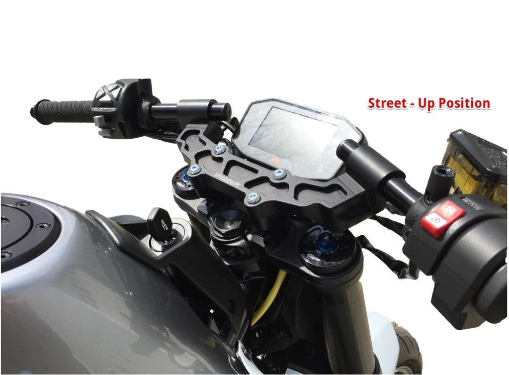 WOODCRAFT KTM 790 / 890 Duke R Clipon Riser Adapter Plate Kit W/ Bars