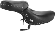 MUSTANG Seat - Wide - Touring - Without Backrest - One-Piece - Chrome Studded - Black w/Conchos - VT1100 75008
