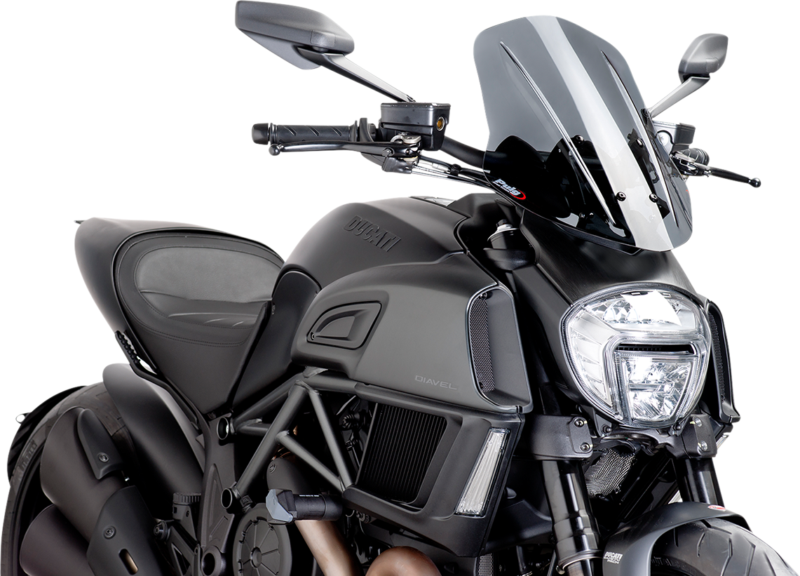 PUIG HI-TECH PARTS New Generation Windscreen - 17-1/2" - Dark Smoke - Diavel 7570F