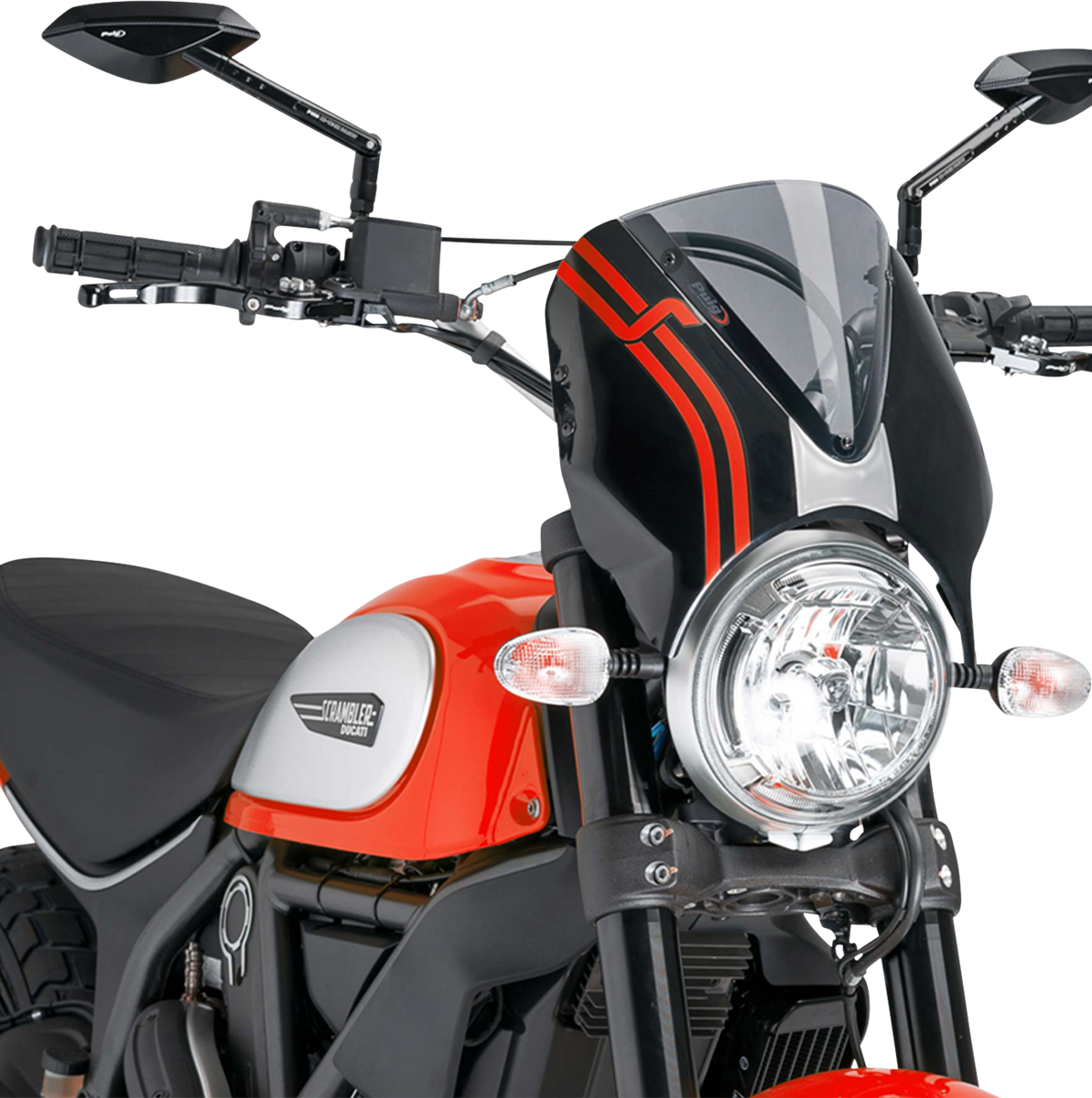 PUIG HI-TECH PARTS New Generation Windscreen - 12-1/4" - Smoke - Scrambler 7652H