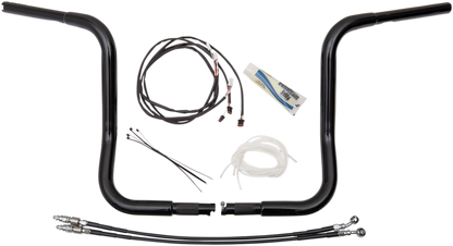 FAT BAGGERS INC. 1-1/4" EZ Install Round Top Handlebar Kit - 14" - Black 909514-B