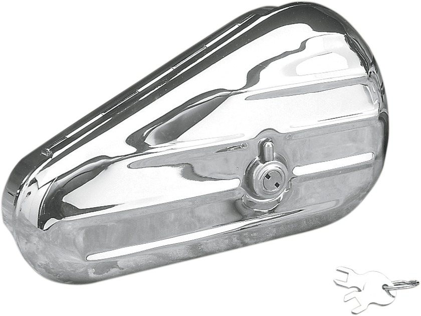 DRAG SPECIALTIES Left Teardrop Toolbox - Chrome 74348