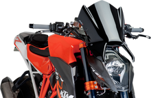 PUIG HI-TECH PARTS New Generation Windscreen - 16-1/2" - Black - KTM 1290 7014N