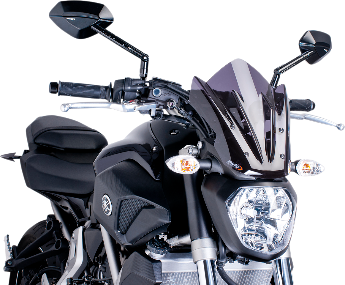 PUIG HI-TECH PARTS New Generation Windscreen - 11-5/8" - Dark Smoke - MT07 7015F