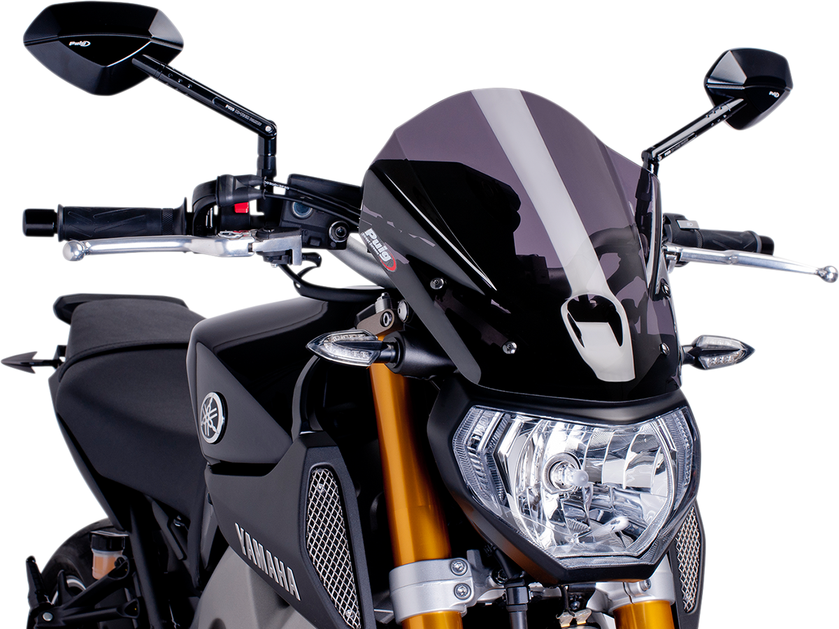 PUIG HI-TECH PARTS New Generation Windscreen - 13-3/4" - Dark Smoke - MT09 6861F