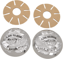 DRAG SPECIALTIES "Live to Ride" Gas Cap Covers - Chrome 03-0025A-BC230
