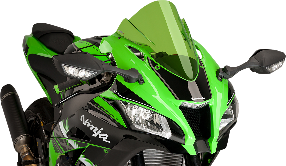 PUIG HI-TECH PARTS Race Windscreen - 14-1/4" - Green - Kawasaki 8912V