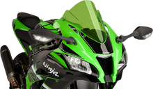 PUIG HI-TECH PARTS Race Windscreen - 14-1/4" - Green - Kawasaki 8912V