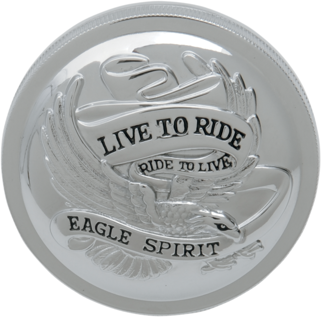 DRAG SPECIALTIES "Live to Ride" Gas Cap - Vented - Chrome 72644