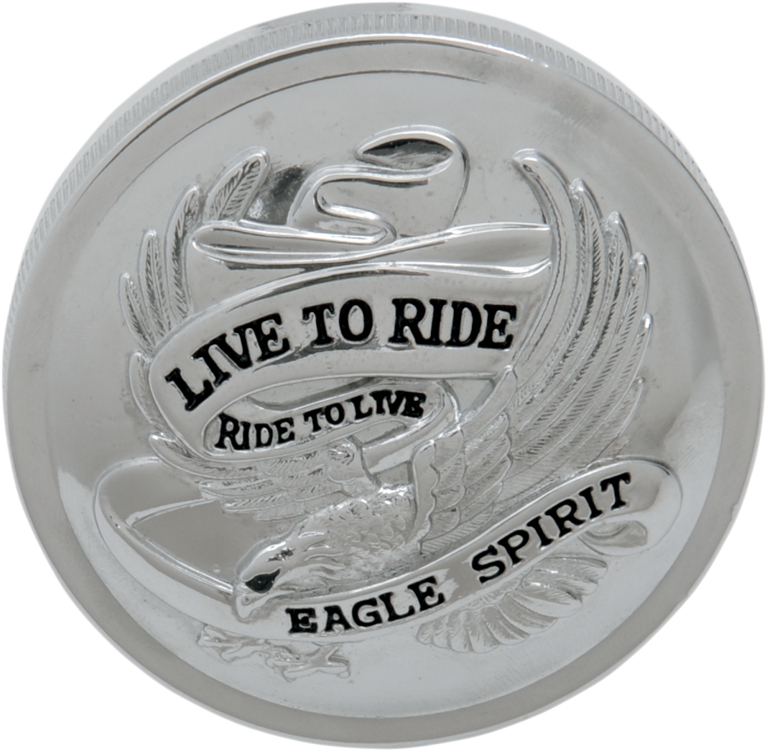DRAG SPECIALTIES "Live to Ride" Gas Cap - Non-Vented - Chrome 72643
