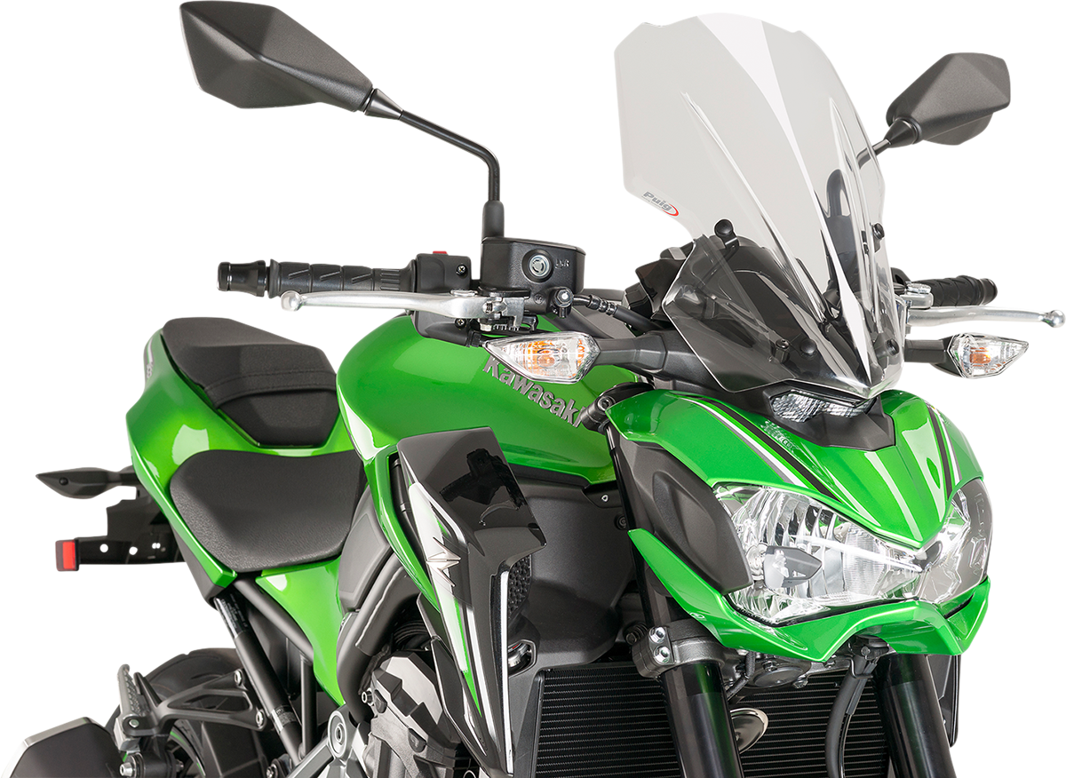 PUIG HI-TECH PARTS Touring Naked New Generation Windscreen - 15-1/2" - Clear - Kawasaki 9392W