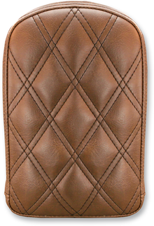 SADDLEMEN Sissy Bar Pad - Lattice Stitched - Brown - Universal 041145