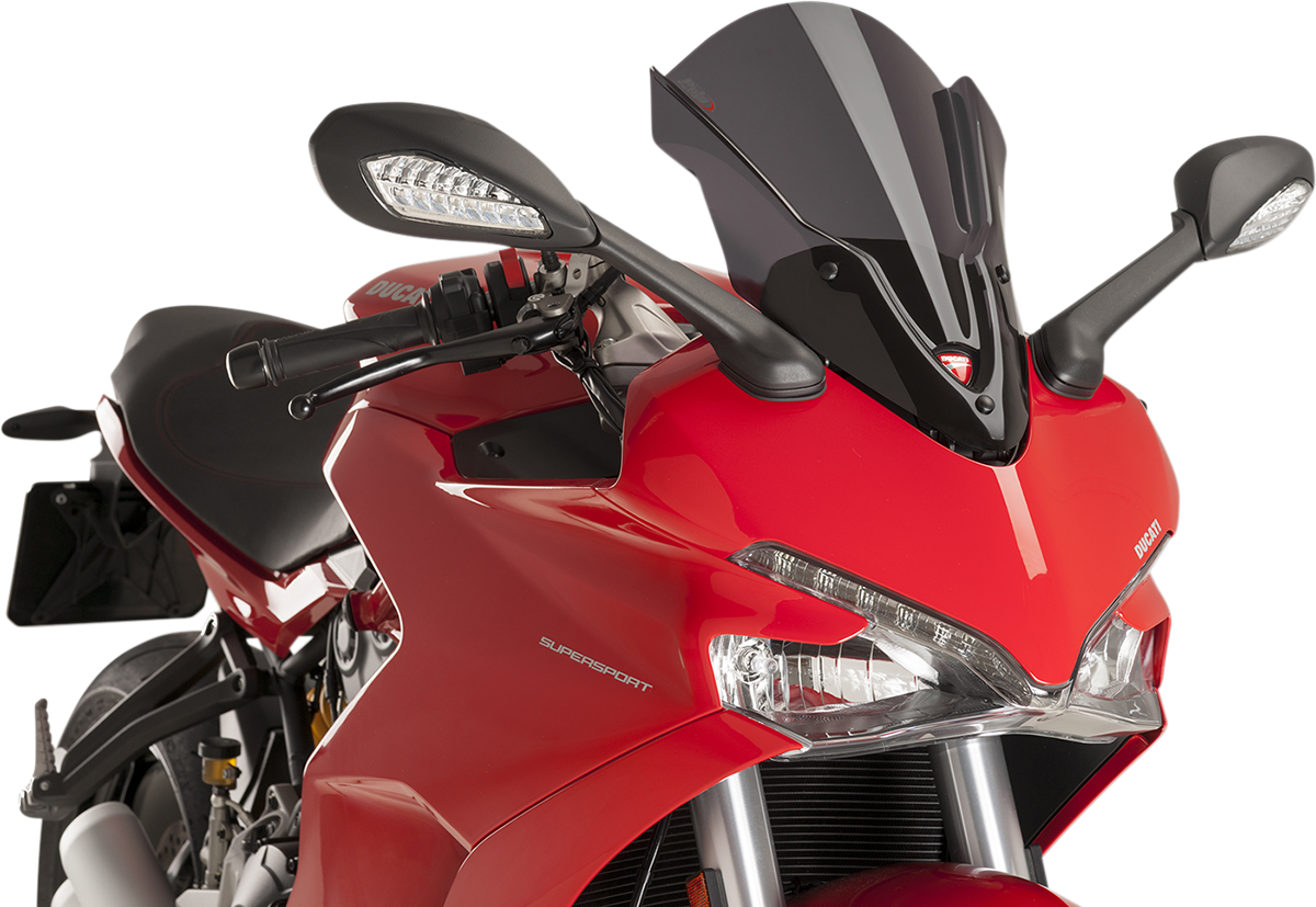 PUIG HI-TECH PARTS Race Windscreen - 16" - Dark Smoke - Ducati 9434F