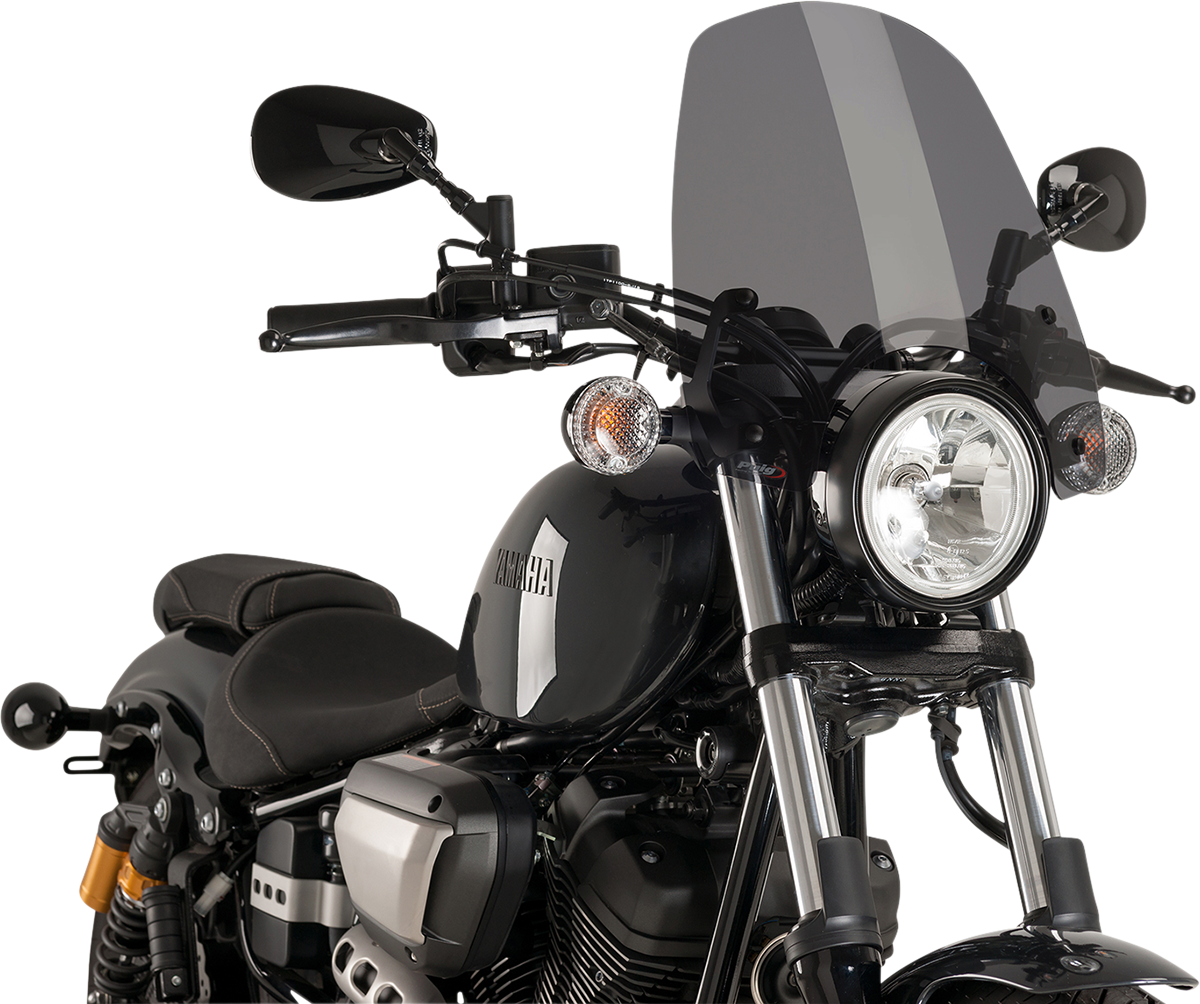 PUIG HI-TECH PARTS Touring Naked New Generation Windscreen - 18-7/8" - Dark Smoke - Yamaha 9438F