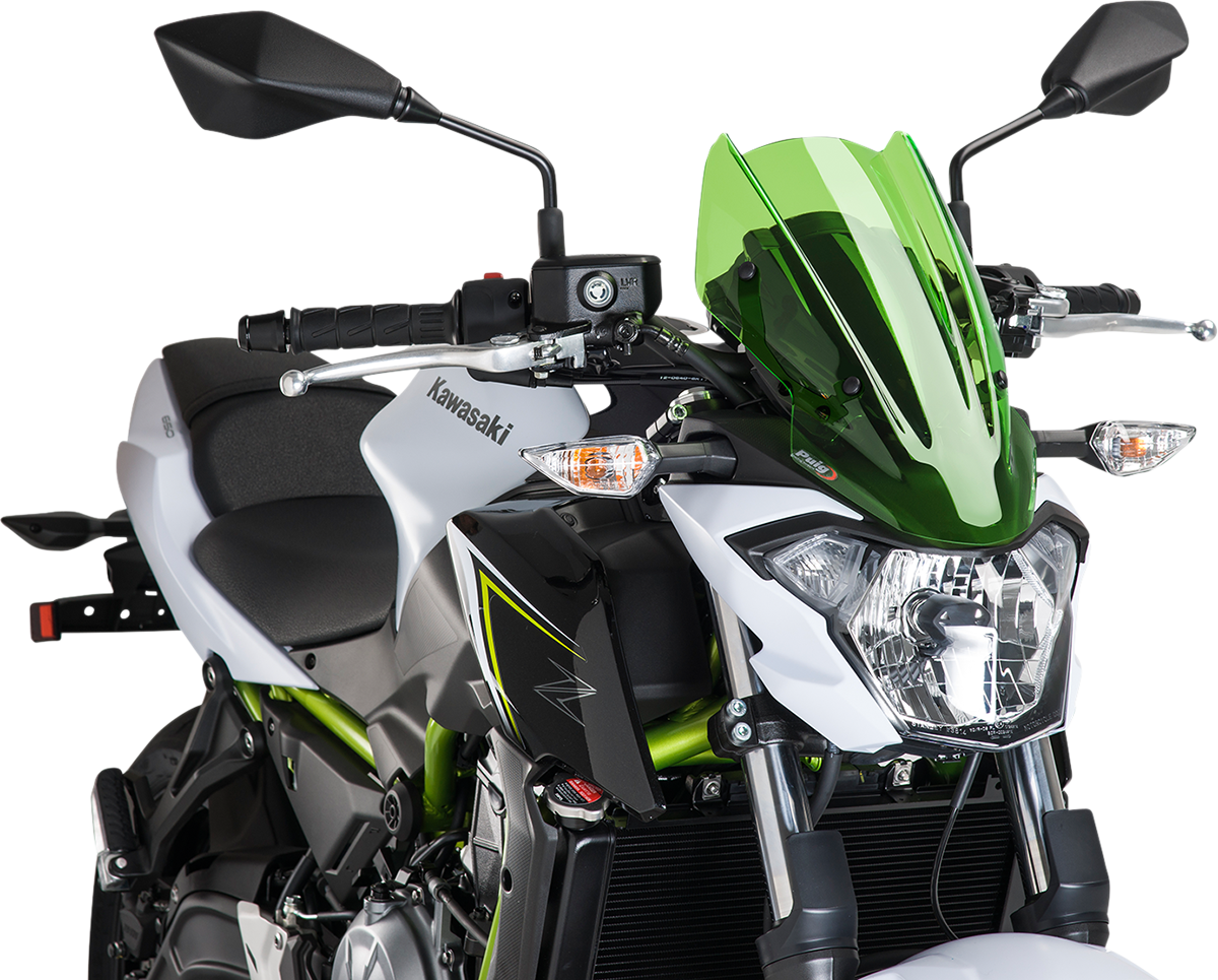 PUIG HI-TECH PARTS New Generation Windscreen - 13-3/8" - Green - Kawasaki 9588V
