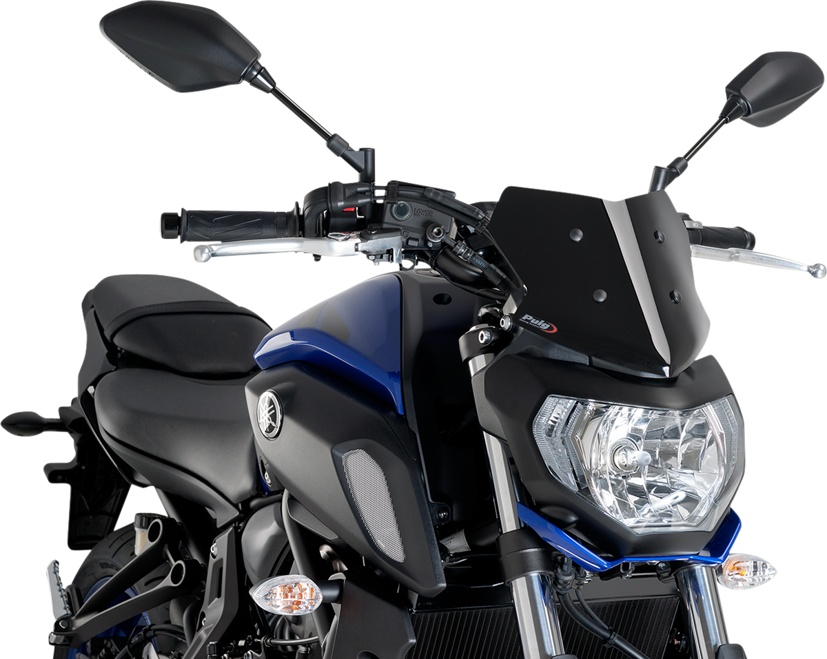 PUIG HI-TECH PARTS Naked Sport Windscreen - 9" - Black - Yamaha 9666N