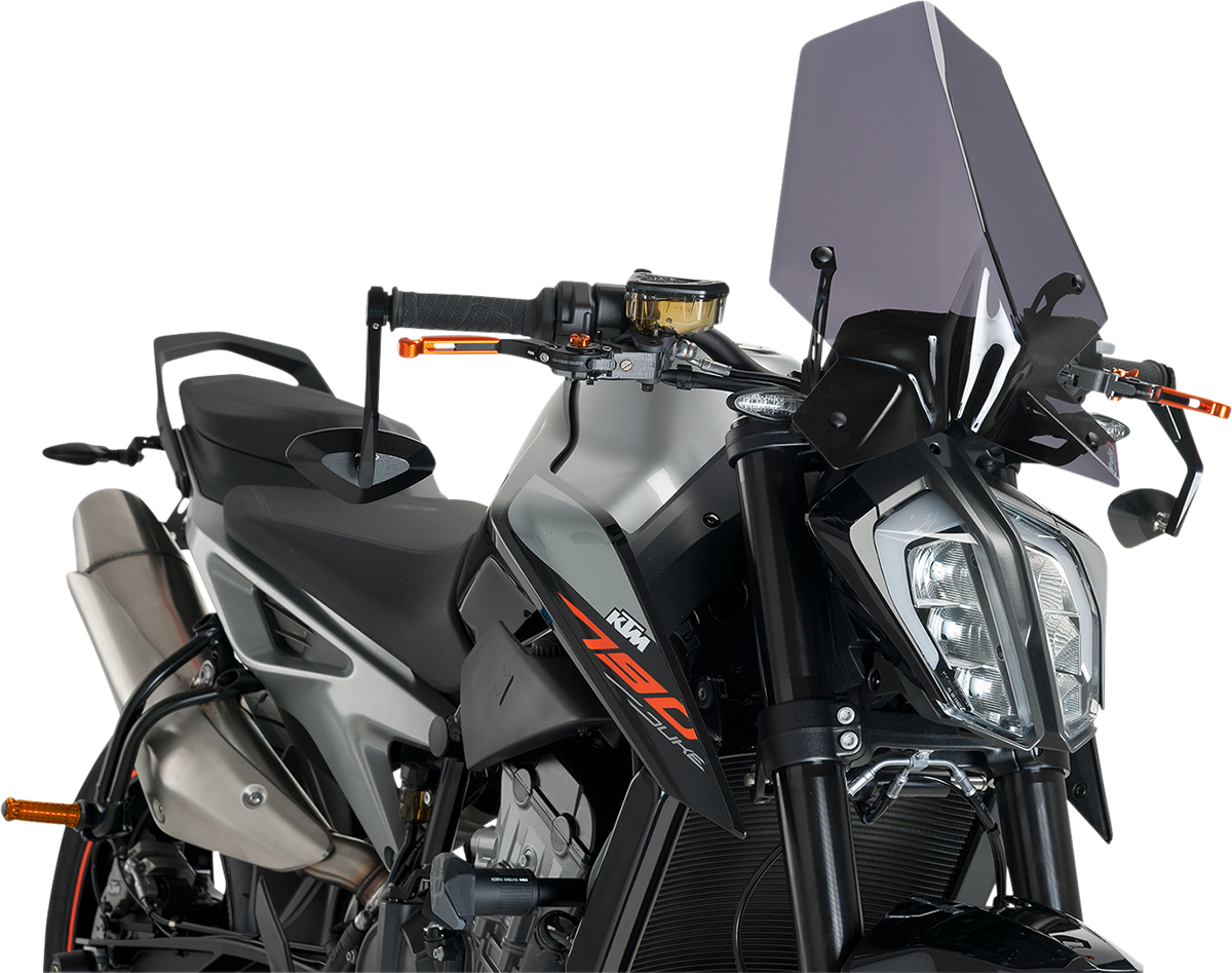 PUIG HI-TECH PARTS New Generation Windscreen - 16-1/4" - Dark Smoke - KTM 9668F