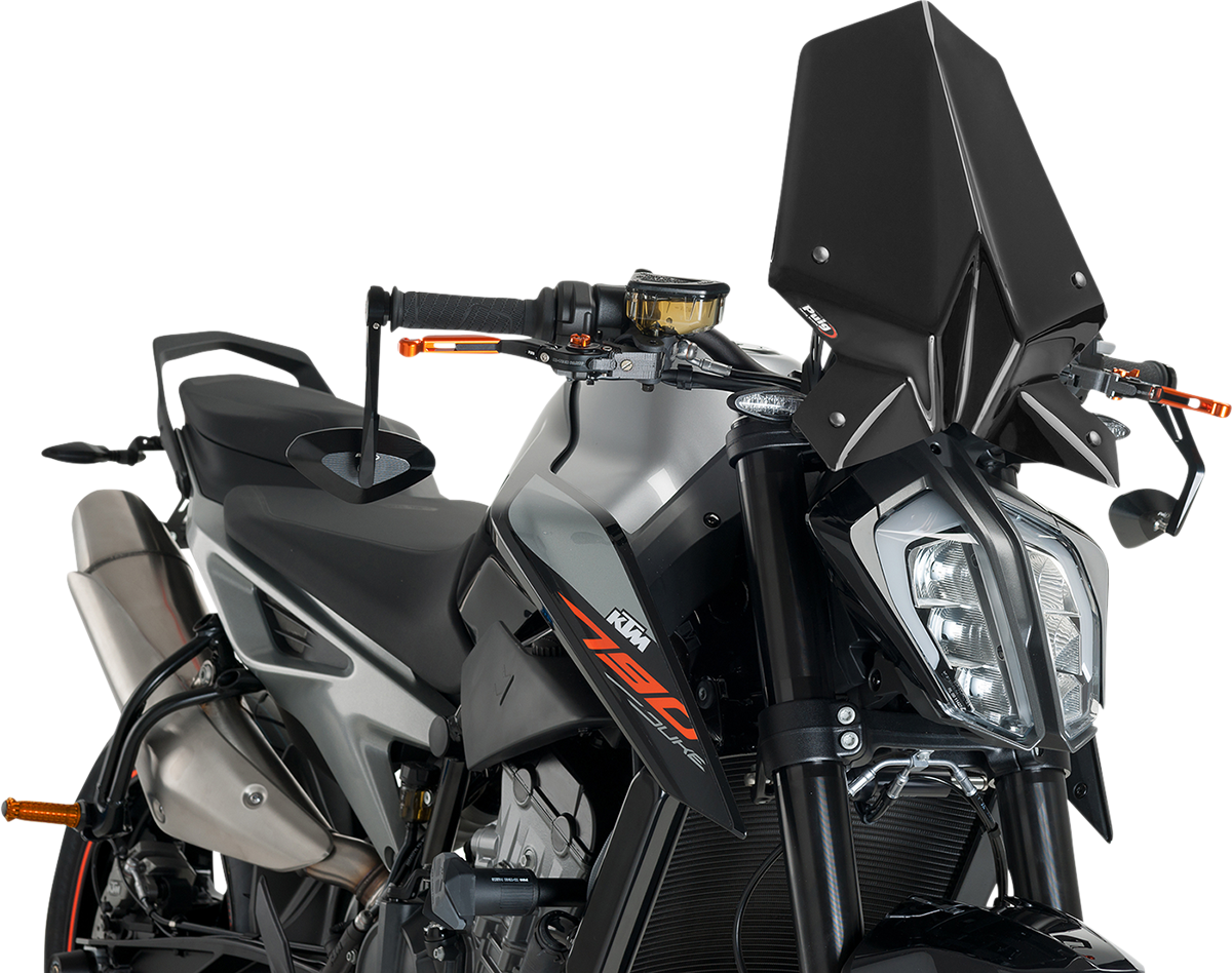 PUIG HI-TECH PARTS New Generation Windscreen - 16-1/4" - Black - KTM 9668N