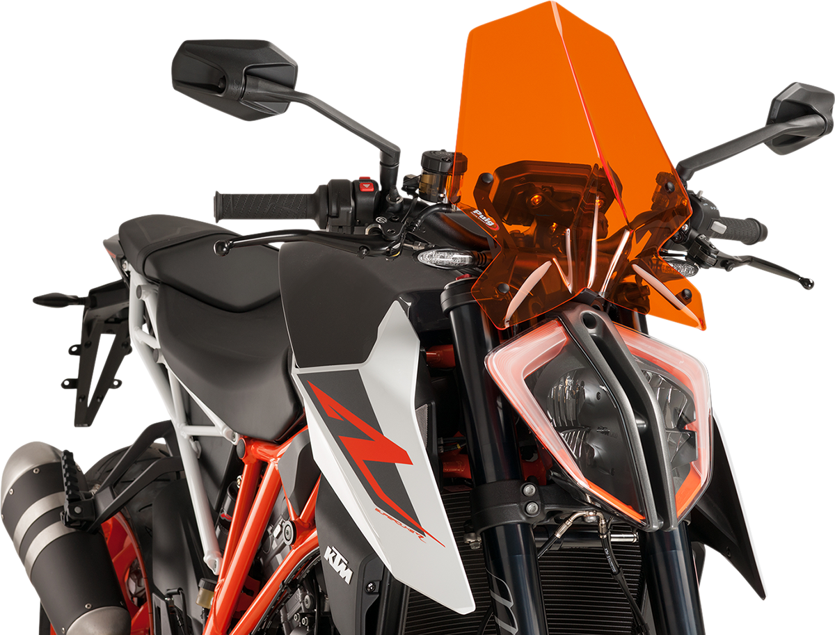 PUIG HI-TECH PARTS New Generation Windscreen - 16-1/4" - Orange - KTM 9692T