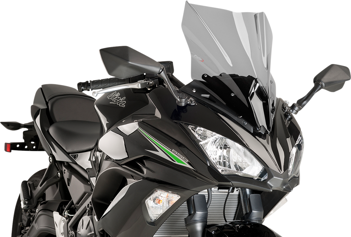 PUIG HI-TECH PARTS Race Windscreen - 17-3/4" - Smoke - Kawasaki 9711H
